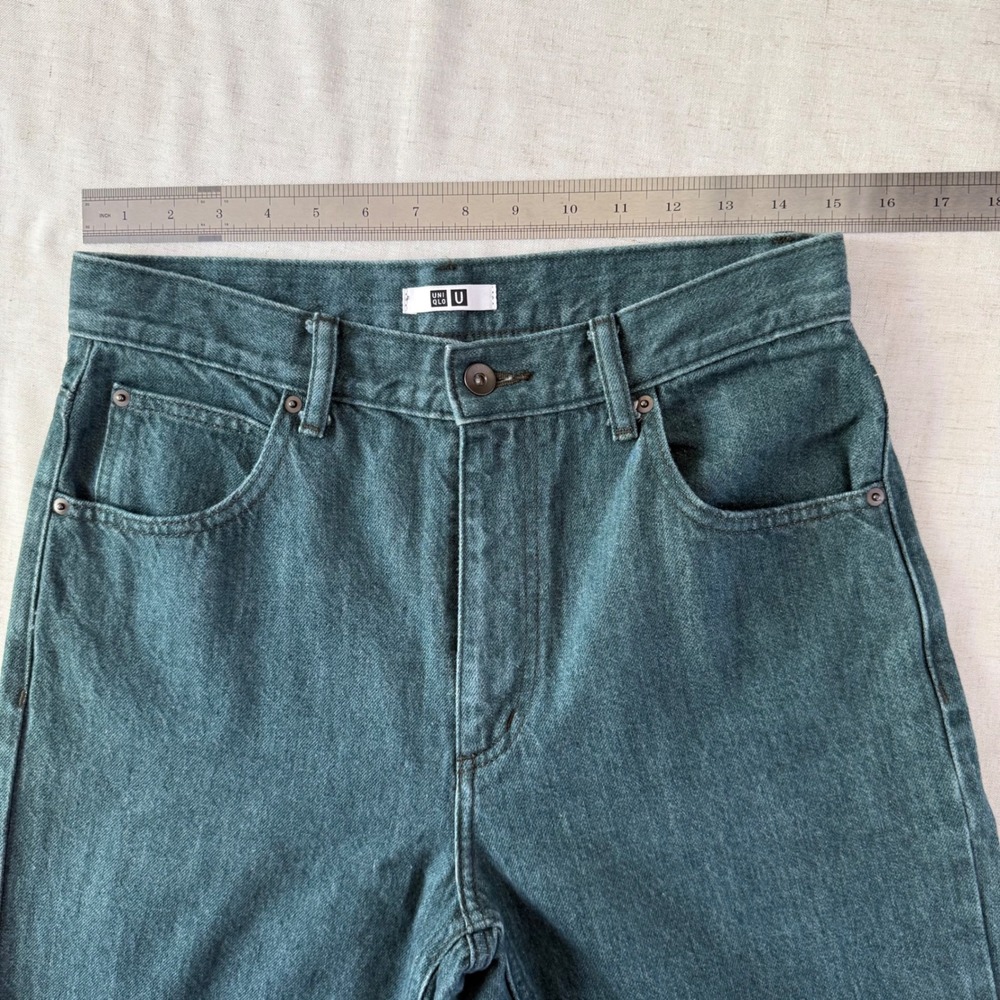 Uniqlo U Mens Green High Rise Straight Leg Jeans 27x32 439566 Christophe Lemaire - Picture 8 of 13